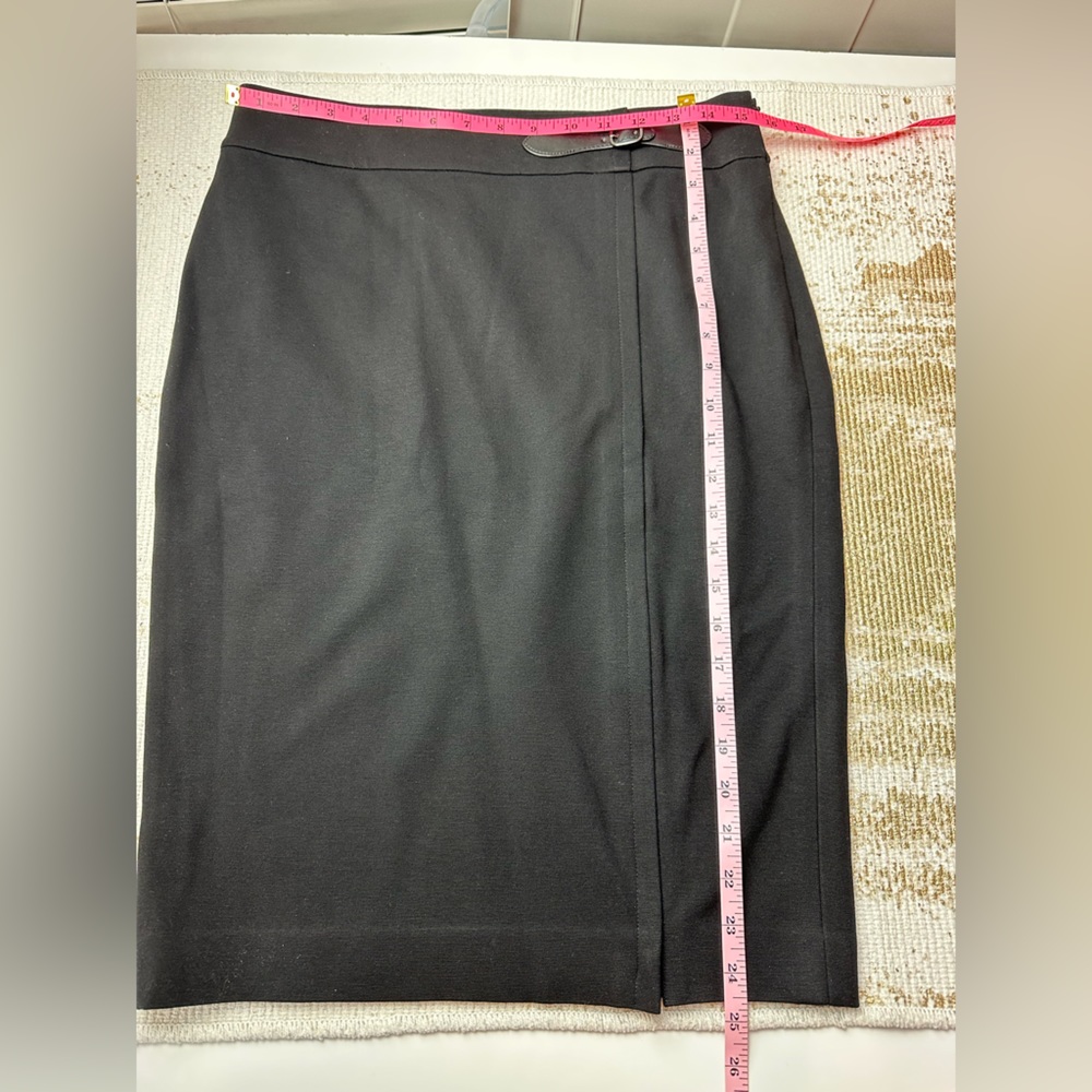 ANN TAYLOR Black Career Pencil Skirt Front Zipper Slit | Size 6 - Picture 10 of 10